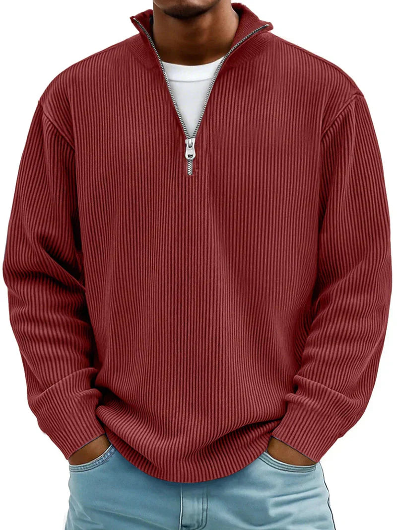 Pull à manches longues et demi-zip pour homme