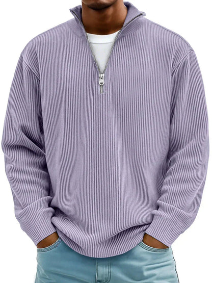 Pull à manches longues et demi-zip pour homme