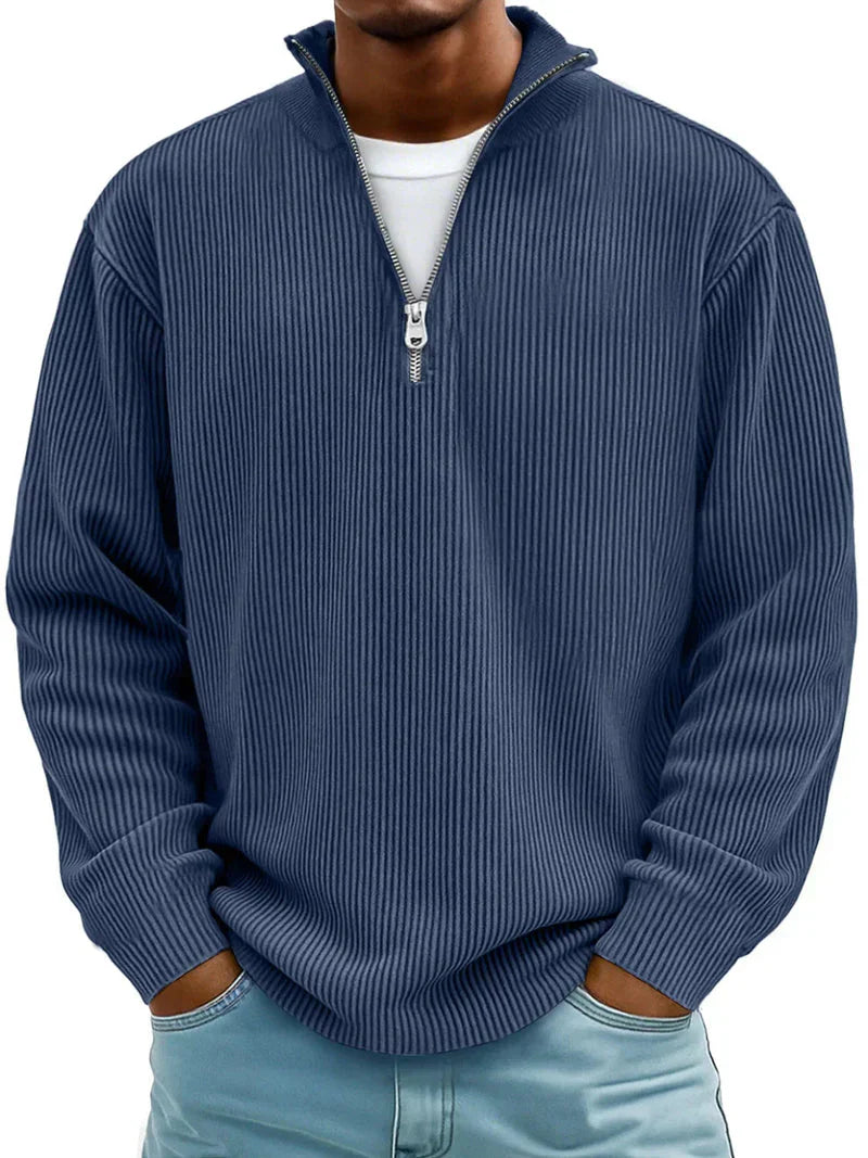 Pull à manches longues et demi-zip pour homme