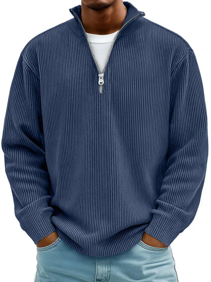 Pull à manches longues et demi-zip pour homme
