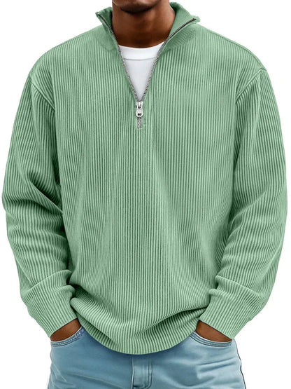 Pull à manches longues et demi-zip pour homme