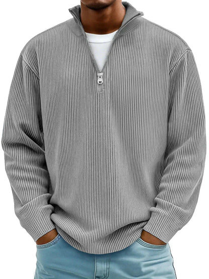 Pull à manches longues et demi-zip pour homme