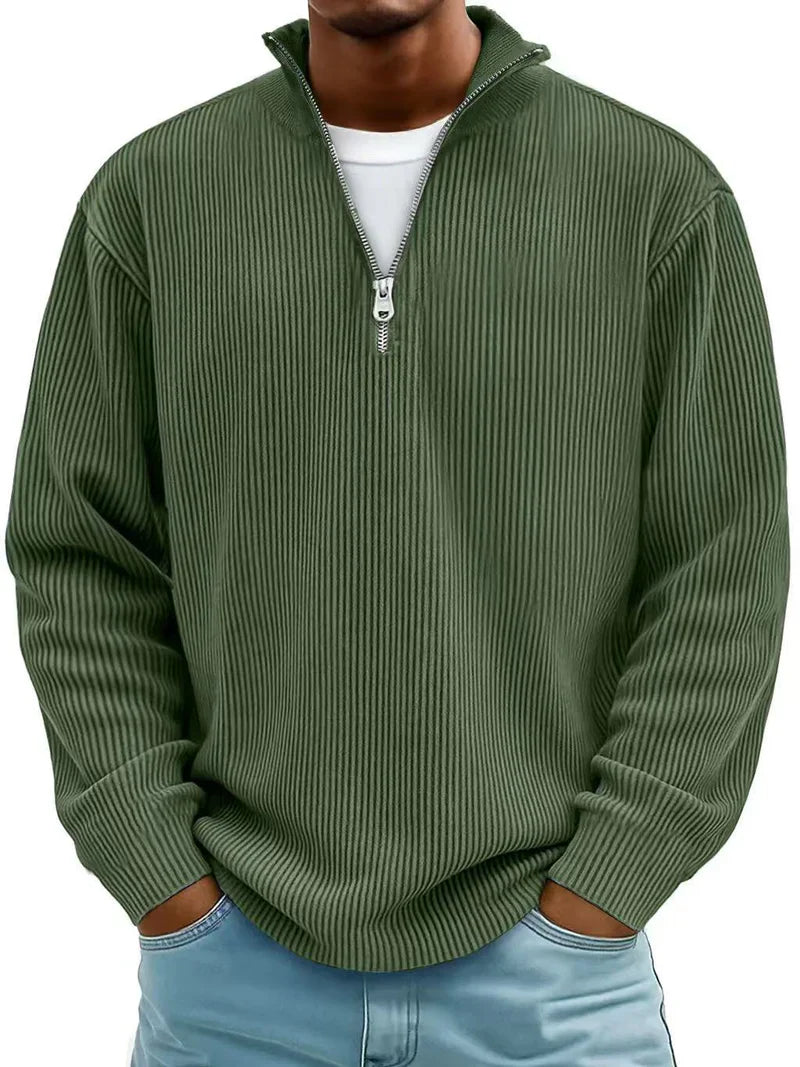 Pull à manches longues et demi-zip pour homme