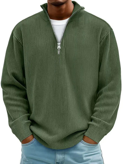 Pull à manches longues et demi-zip pour homme