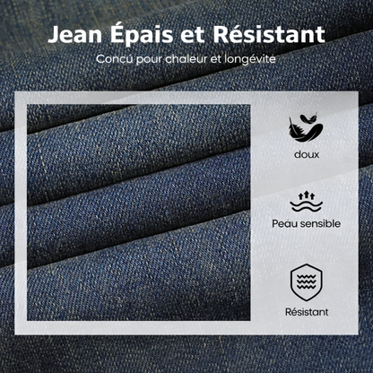 Jean en denim stretch taille mi-haute pour homme