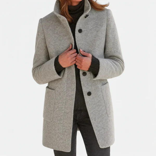 Manteau d'hiver élégant en laine pour femme
