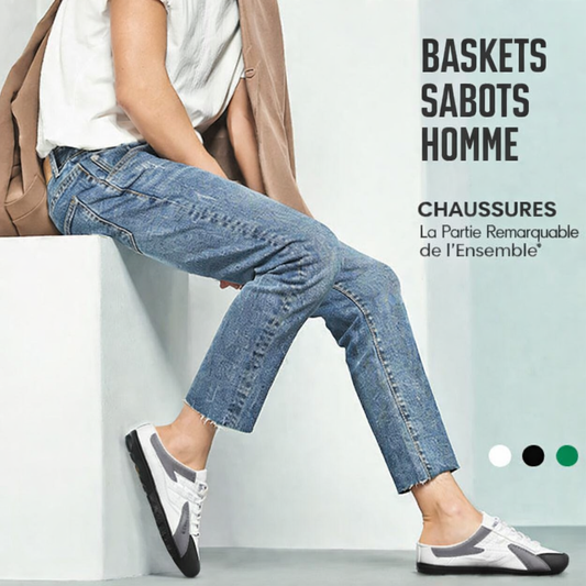 Baskets homme sans lacets, à enfiler et sans talon