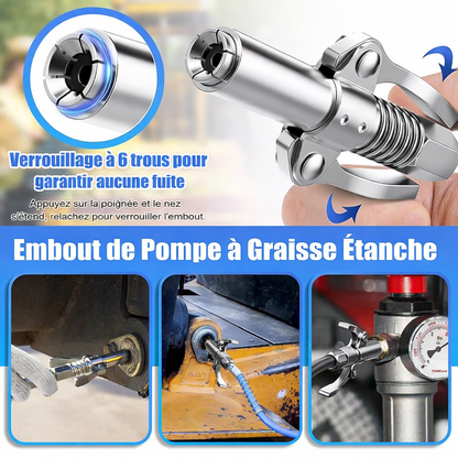 Outil de raccordement de graisse haute pression à verrouillage rapide