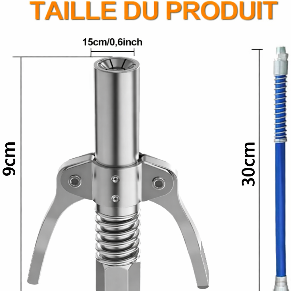 Outil de raccordement de graisse haute pression à verrouillage rapide
