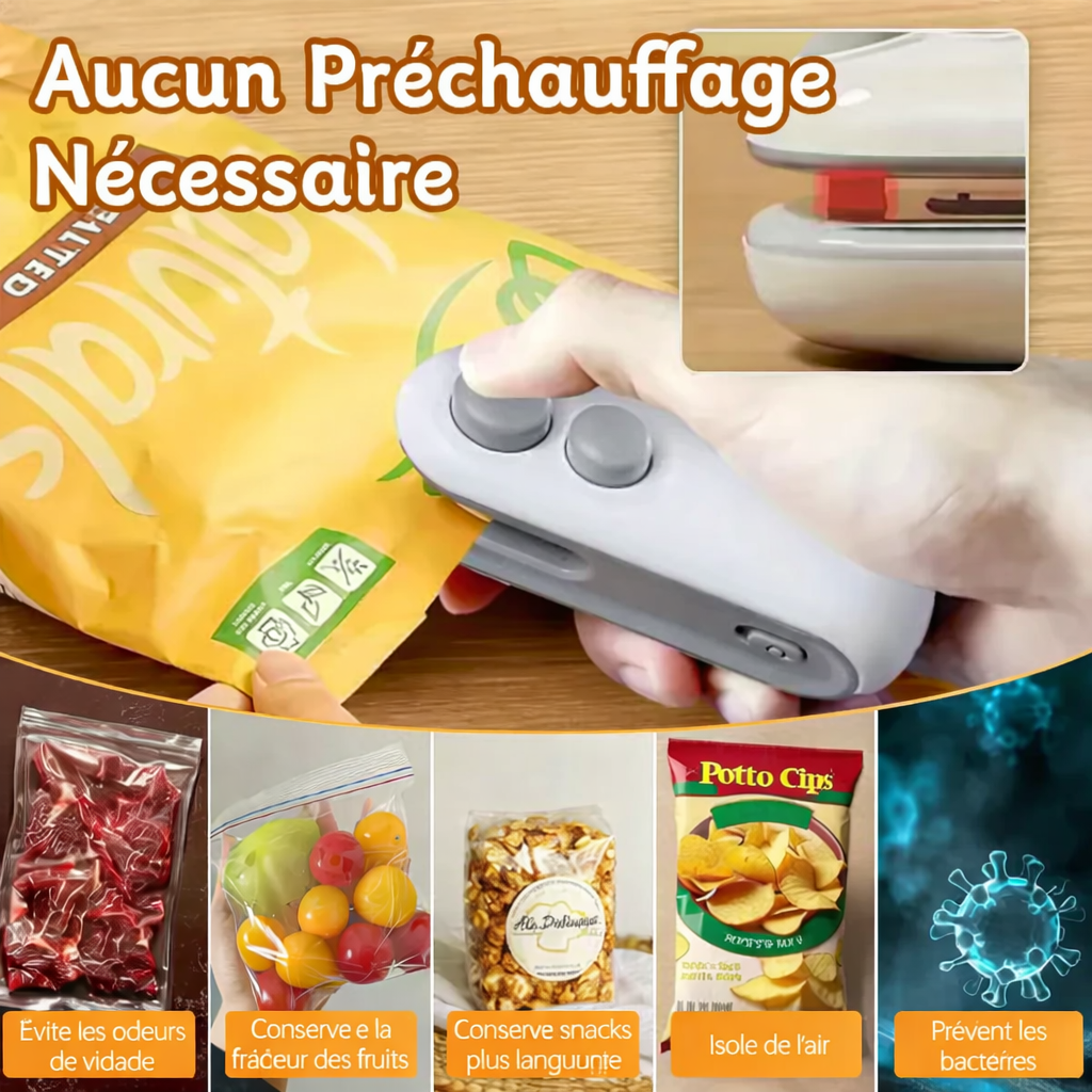 Mini scelleuse thermique rechargeable avec cutter et aimant