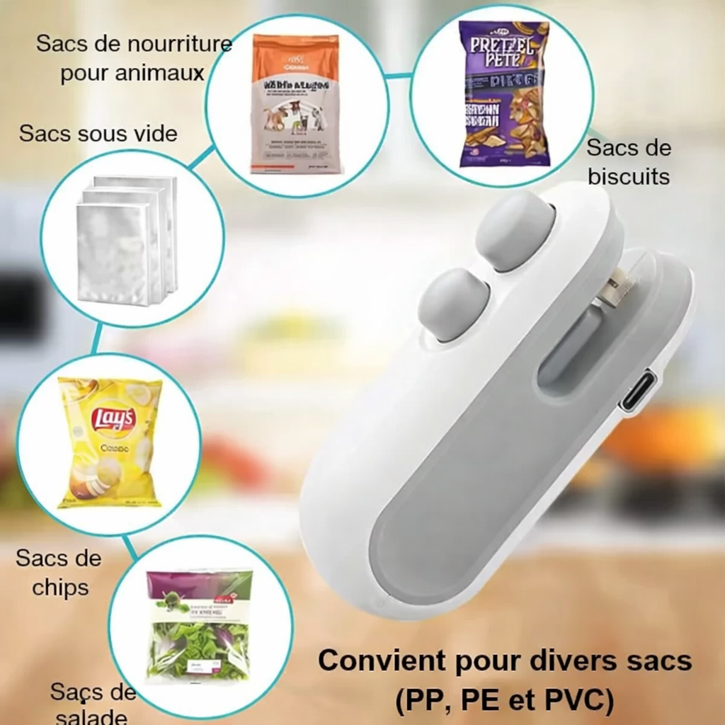 Mini scelleuse thermique rechargeable avec cutter et aimant