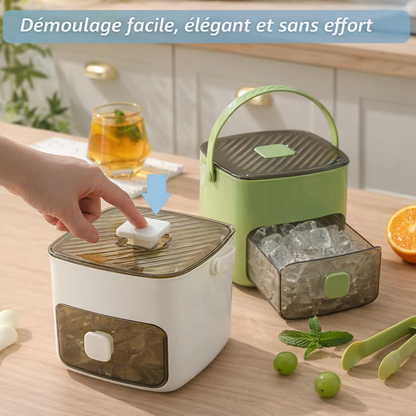 Ensemble de bacs à glaçons empilables avec bac de rangement et pelle