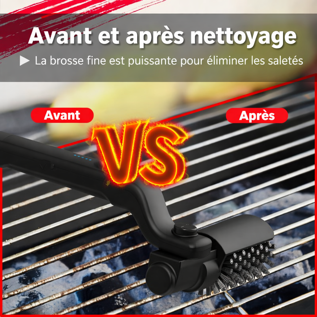 Brosse de nettoyage pour barbecue électrique sans fil