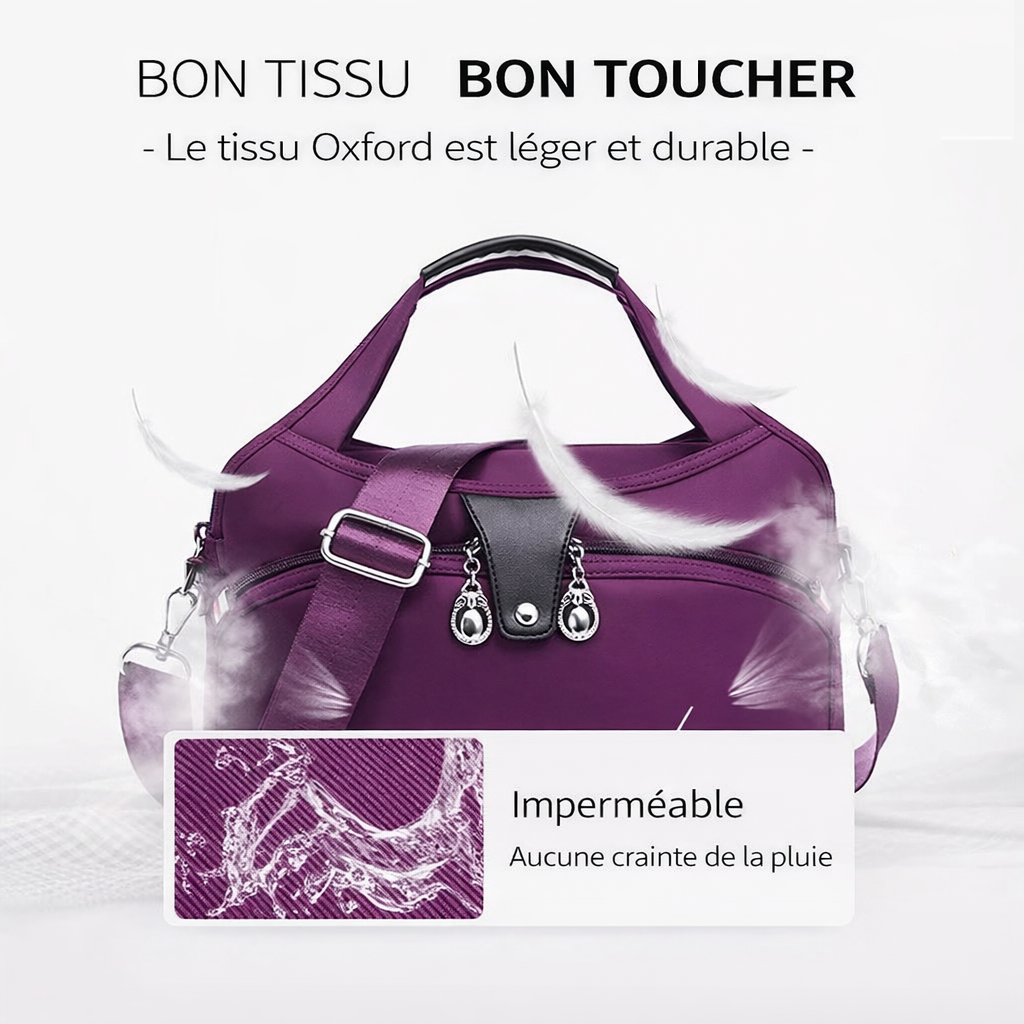 Sac bandoulière antivol multipoches en nylon pour femme