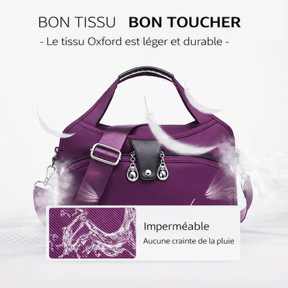 Sac bandoulière antivol multipoches en nylon pour femme