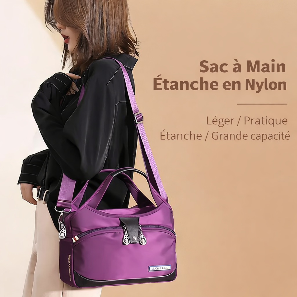 Sac bandoulière antivol multipoches en nylon pour femme
