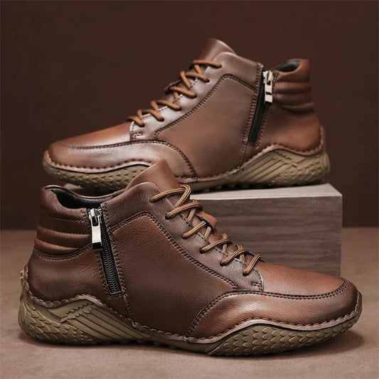 Bottes mi-mollet effet cuir pour hommes