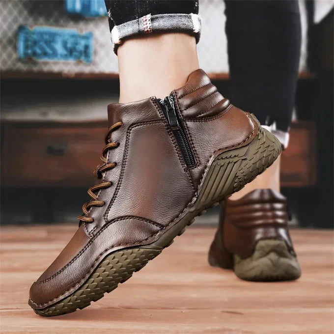 Bottes mi-mollet effet cuir pour hommes