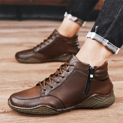 Bottes mi-mollet effet cuir pour hommes