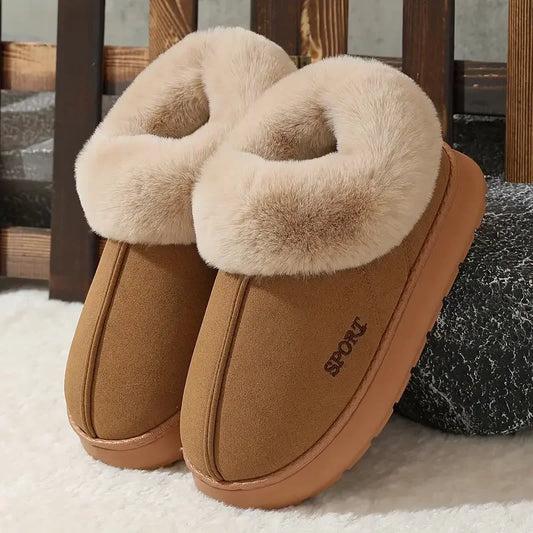 Chaussons antidérapants, chauds et moelleux pour femmes