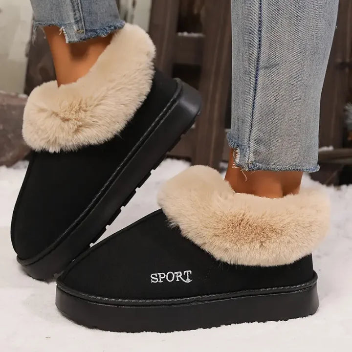 Chaussons antidérapants, chauds et moelleux pour femmes