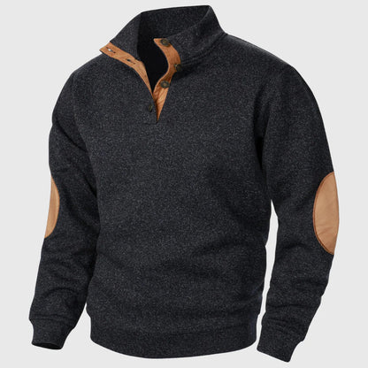 Pull moderne en maille à col boutonné