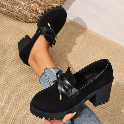 Chaussures confortables à talons épais et soutien pour femmes