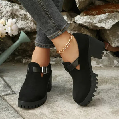 Chaussures confortables à talons épais et soutien pour femmes
