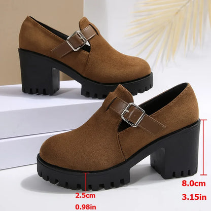 Chaussures confortables à talons épais et soutien pour femmes