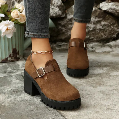Chaussures confortables à talons épais et soutien pour femmes