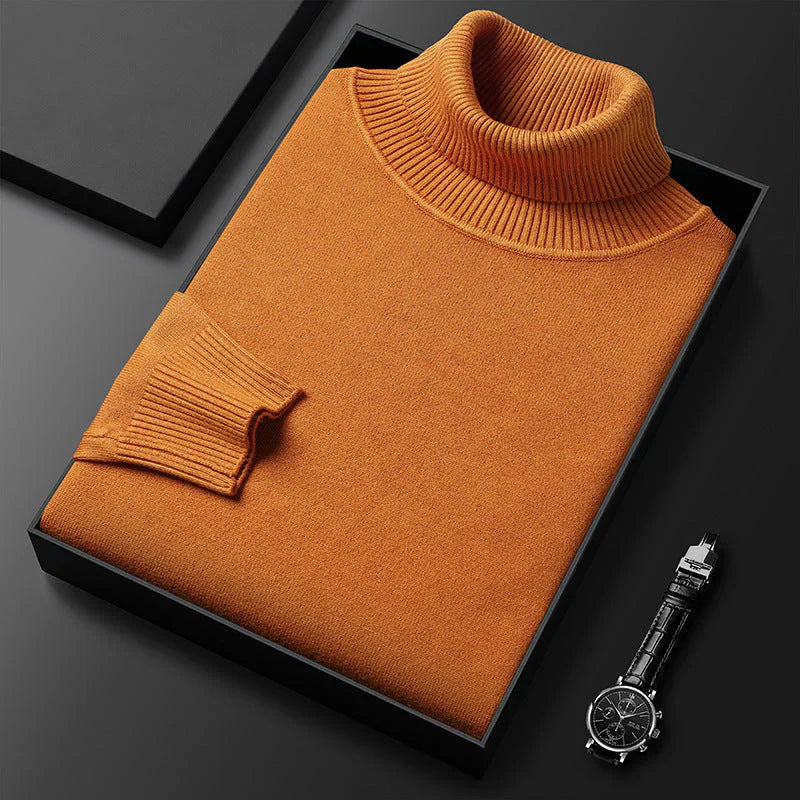 Pull à col roulé premium uni pour homme