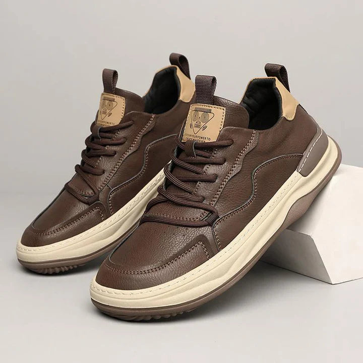 Baskets rembourrées effet cuir pour hommes