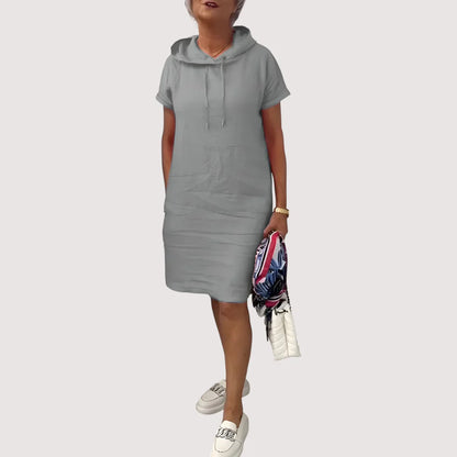 Robe d'été à capuche en coton pour femme