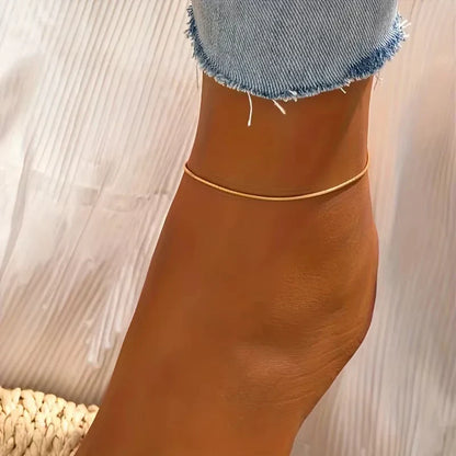 Cheville ajustable à chaîne serpent polie pour femme