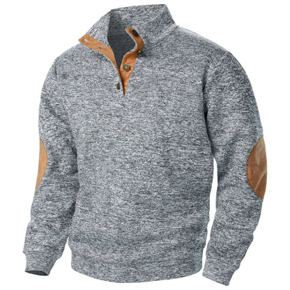 Pull moderne en maille à col boutonné