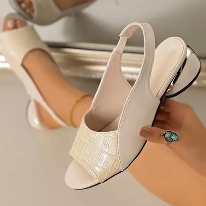 Mocassins confortables à bride arrière pour femmes, effet croco