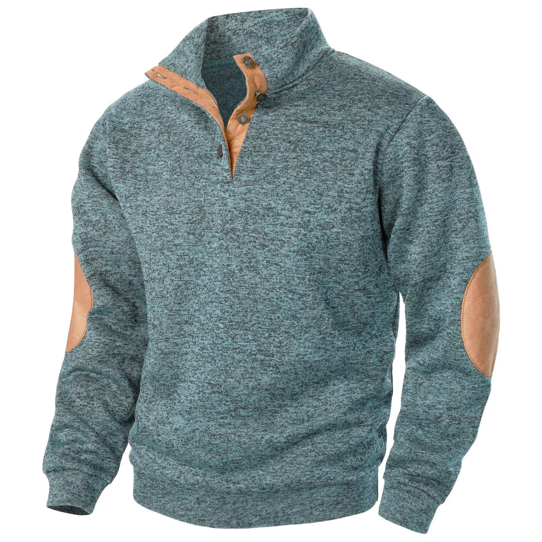 Pull moderne en maille à col boutonné