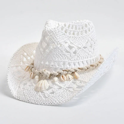 Chapeau de soleil d'été à tissage ajouré pour femmes
