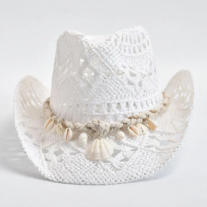 Chapeau de soleil d'été à tissage ajouré pour femmes