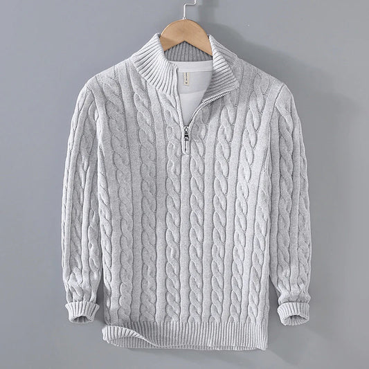 Pull en maille à col zippé pour homme