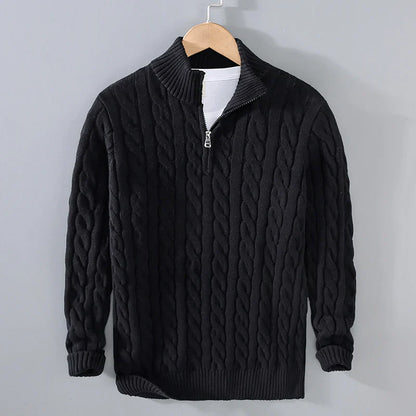 Pull en maille à col zippé pour homme