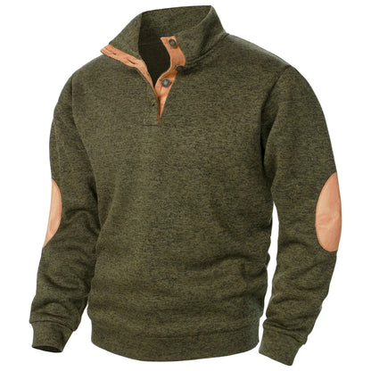 Pull moderne en maille à col boutonné