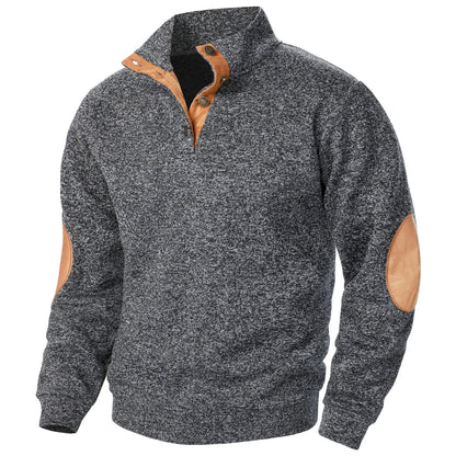 Pull moderne en maille à col boutonné
