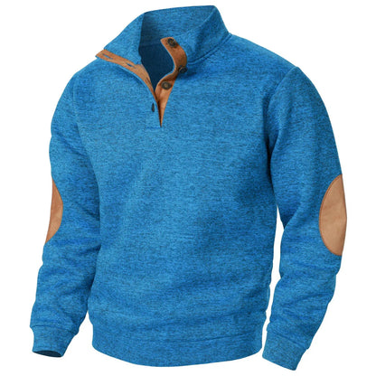 Pull moderne en maille à col boutonné