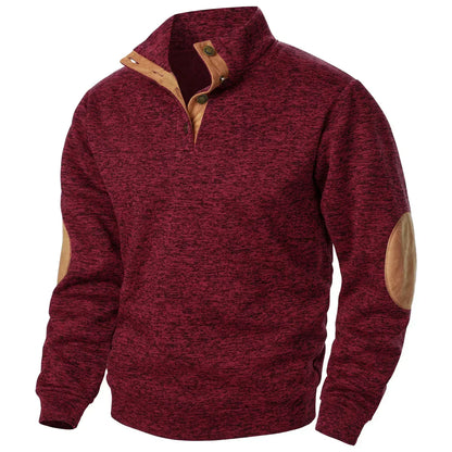 Pull moderne en maille à col boutonné