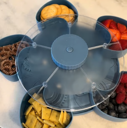 Plateau tournant à 5 compartiments pour collations et service