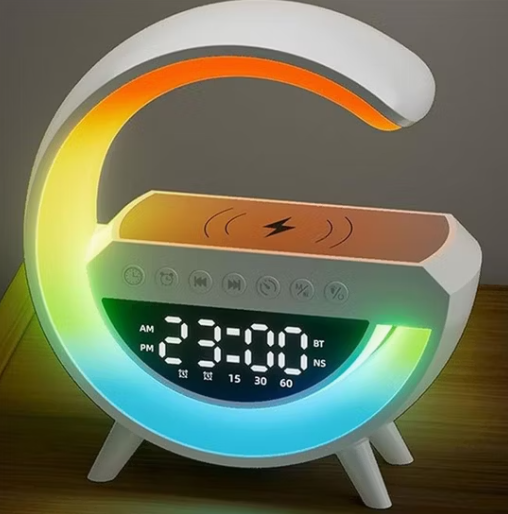 Lampe de sommeil intelligente 4 en 1 avec fonction lever de soleil et chargement sans fil