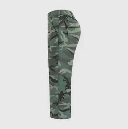 Pantalon large taille haute camouflage urbain pour femme