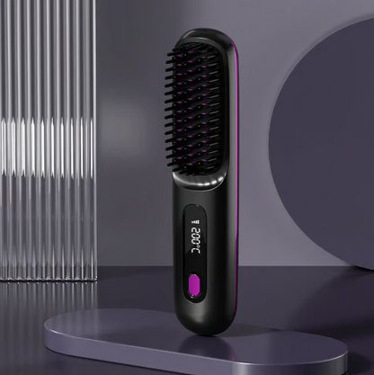 Brosse lissante chauffante sans fil en céramique