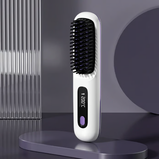 Brosse lissante chauffante sans fil en céramique
